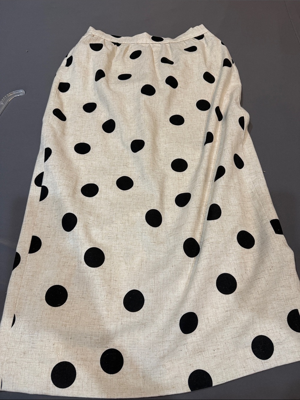 Polka Dot skirt Cream with Black Dots